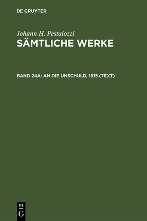 An die Unschuld, 1815 (Text)