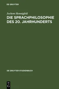 Die Sprachphilosophie des 20. Jahrhunderts_cover