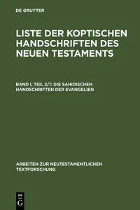 Die sahidischen Handschriften der Evangelien_cover