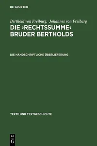 Die handschriftliche Überlieferung_cover