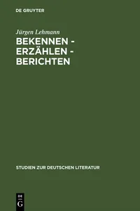 Bekennen - Erzählen - Berichten_cover