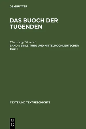 Einleitung und mittelhochdeutscher Text I