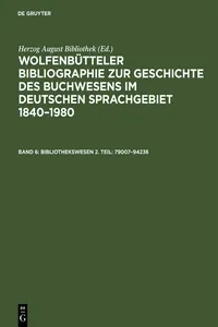 Bibliothekswesen 2. Teil: 79007–94236_cover