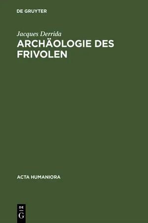 Archäologie des Frivolen