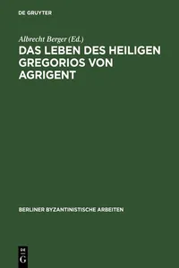 Das Leben des Heiligen Gregorios von Agrigent_cover