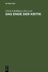 Das Ende der Kritik_cover