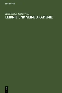 Leibniz und seine Akademie_cover