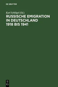 Russische Emigration in Deutschland 1918 bis 1941_cover