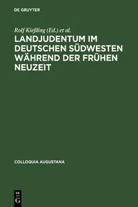 Landjudentum im deutschen Südwesten während der Frühen Neuzeit_cover