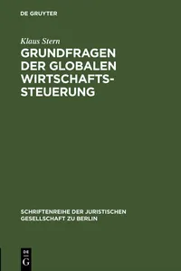 Grundfragen der globalen Wirtschaftssteuerung_cover