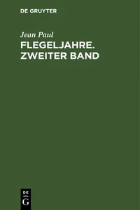 Flegeljahre. Zweiter Band_cover