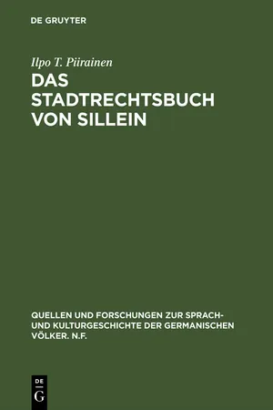 Das Stadtrechtsbuch von Sillein