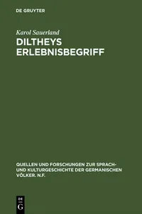 Diltheys Erlebnisbegriff_cover