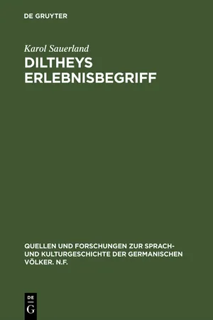 Diltheys Erlebnisbegriff