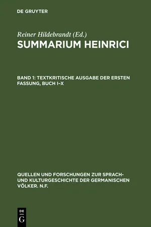 Textkritische Ausgabe der ersten Fassung, Buch I–X