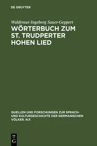 Wörterbuch zum St. Trudperter Hohen Lied_cover