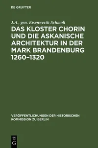 Das Kloster Chorin und die askanische Architektur in der Mark Brandenburg 1260–1320_cover