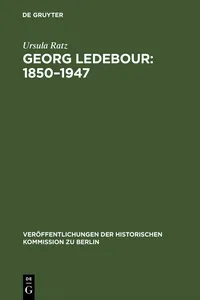 Georg Ledebour: 1850–1947_cover