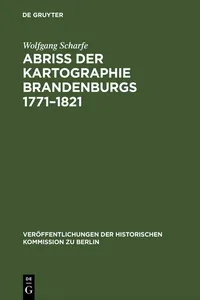 Abriss der Kartographie Brandenburgs 1771–1821_cover