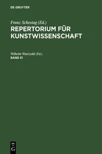 Repertorium für Kunstwissenschaft. Band 51_cover