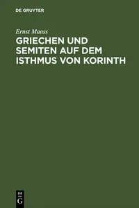 Griechen und Semiten auf dem Isthmus von Korinth_cover