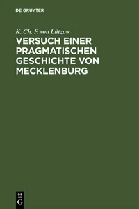 Versuch einer pragmatischen Geschichte von Mecklenburg_cover