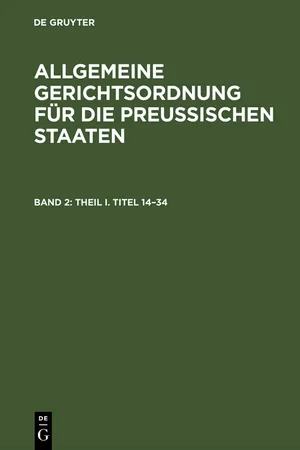 Theil I. Titel 14–34