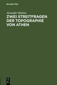 Zwei Streitfragen der Topographie von Athen_cover