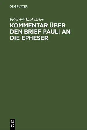 Kommentar über den Brief Pauli an die Epheser