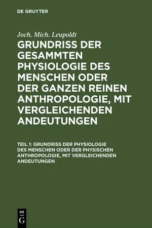 Grundriß der Physiologie des Menschen oder der physischen Anthropologie, mit vergleichenden Andeutungen