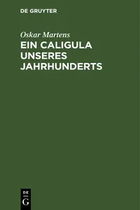 Ein Caligula unseres Jahrhunderts_cover