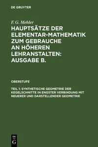 Synthetische Geometrie der Kegelschnitte in engster Verbindung mit neuerer und darstellender Geometrie_cover