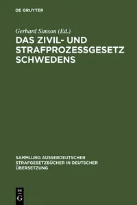 Das Zivil- und Strafprozeßgesetz Schwedens_cover