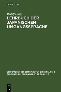 Lehrbuch der japanischen Umgangssprache_cover