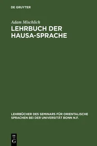 Lehrbuch der Hausa-Sprache_cover