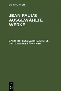 Flegeljahre. Erstes und zweites Bändchen_cover