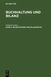 Bilanztechnik und Bilanzkritik_cover