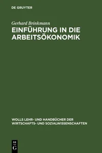 Einführung in die Arbeitsökonomik_cover