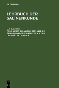 Ueber das Vorkommen und die Gewinnung des Kochsalzes auf der Oberfläche der Erde_cover