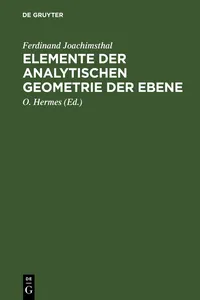 Elemente der analytischen Geometrie der Ebene_cover