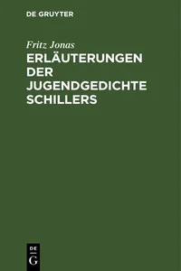 Erläuterungen der Jugendgedichte Schillers_cover