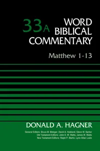 Matthew 1-13, Volume 33A_cover