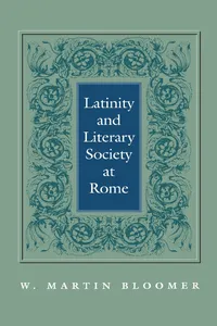 Latinity and Literary Society at Rome_cover