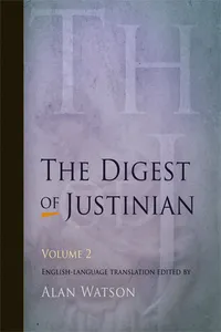 The Digest of Justinian, Volume 2_cover