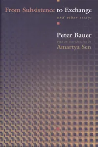 From Subsistence to Exchange and Other Essays_cover