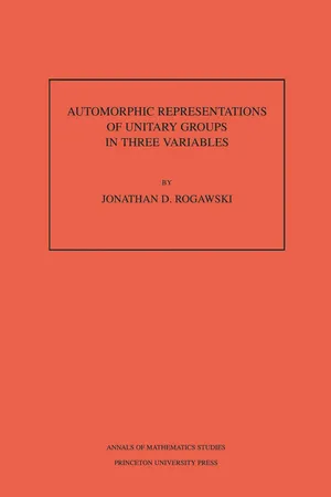 Automorphic Representation of Unitary Groups in Three Variables. (AM-123), Volume 123