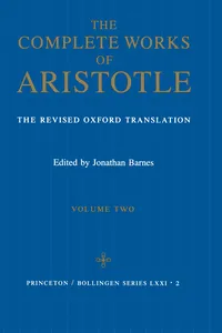 The Complete Works of Aristotle, Volume Two_cover