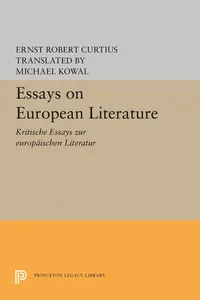 Essays on European Literature_cover