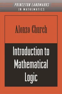 Introduction to Mathematical Logic, Volume 13_cover