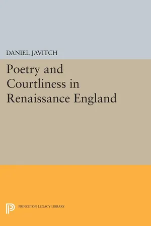 Poetry and Courtliness in Renaissance England